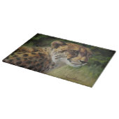 15-inch x 11-inch Glass Cheetah Cutting Board Snijplank (Hoek)