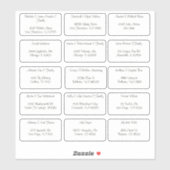 15 Individuele gastnaam Adres Sticker (Vel)