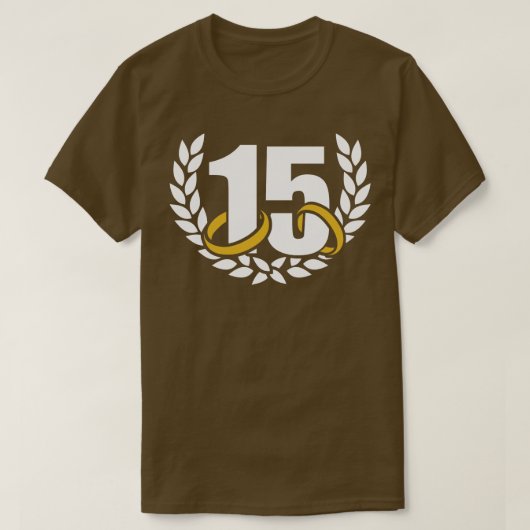15 jaar 15e trouwdag krans t-shirt (Design voorkant)