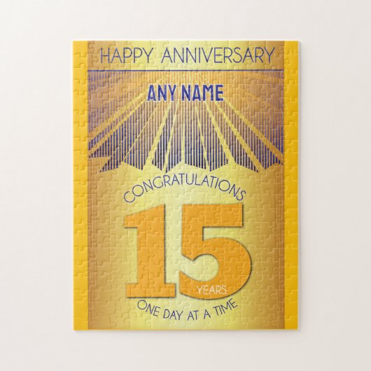 15 Jaar | AA 12 Stappen Jubileum Persoonlijk Legpuzzel (Verticaal)