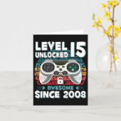 15 jaar Bday Son Boy Funny Gamer 15e 15 jaar oude  Kaart (Gele Bloem)