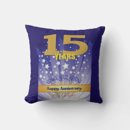 15 Jaar CUSTOM NAAM 12 Stap Jubileum Groot Nummer Kussen