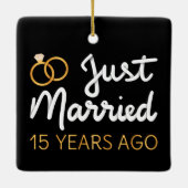 15 jaar geleden getrouwd keramisch ornament (Achterkant)