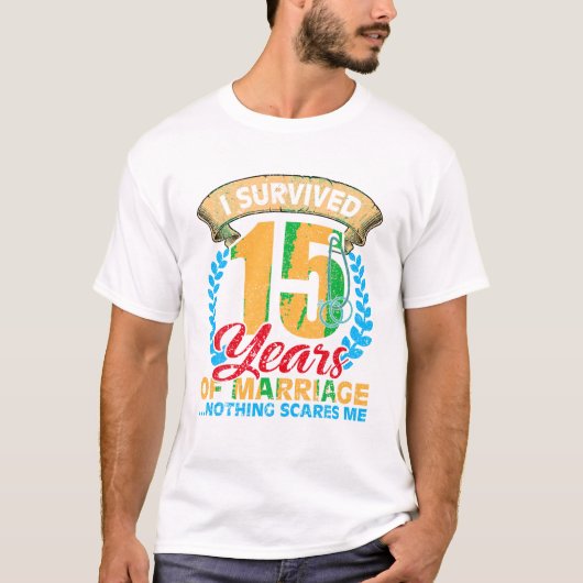 15 jaar getrouwd t-shirt (Voorkant)