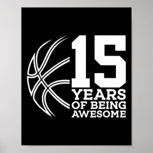 15 jaar Geweldige zijn Bysketbyll 15th Birthday Poster