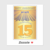 15 Jaar | Golden Ray 12 Stappen AANGEPASTE NAAM Sticker (Vel)