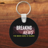 15 jaar Jubileum 15e Mok bij tewerkstelling Sleutelhanger (Voorkant)