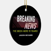 15 jaar Jubileum 15e werknemer Keramisch Ornament (Rechts)