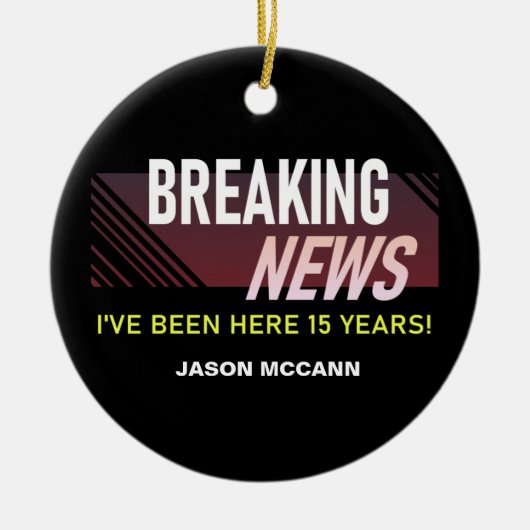 15 jaar Jubileum 15e werknemer Keramisch Ornament (Voorkant)