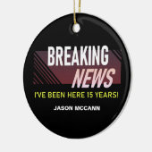 15 jaar Jubileum 15e werknemer Keramisch Ornament (Links)