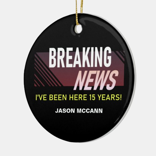 15 jaar Jubileum 15e werknemer Keramisch Ornament (Links)