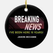 15 jaar Jubileum 15e werknemer Keramisch Ornament (Achterkant)