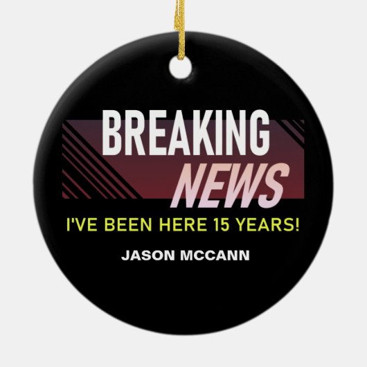 15 jaar Jubileum 15e werknemer Keramisch Ornament (Achterkant)