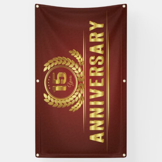 15 jaar Jubileum Spandoek (Verticaal)