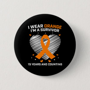 15 jaar kankervrije leukemie overlevende geschenke ronde button 5,7 cm
