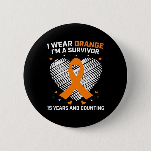 15 jaar kankervrije leukemie overlevende geschenke ronde button 5,7 cm (Voorkant)