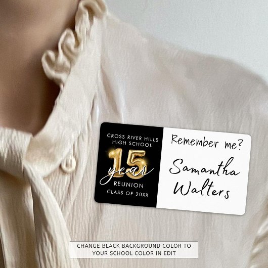 15 jaar klasse reünie naam tag herinner me etiket