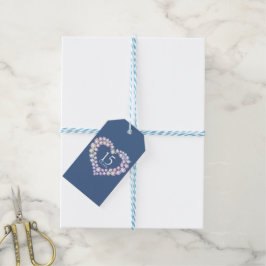 15 jaar kristal jubileum hart blauw cadeaulabel