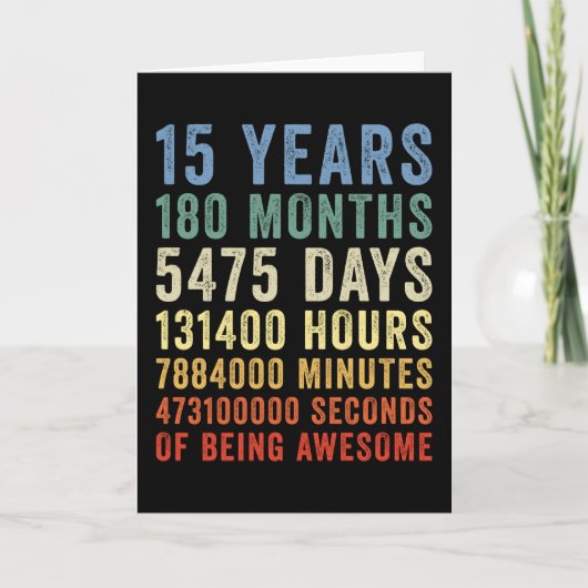 15 Jaar Lang Geweldig Verjaardagsfeest Kaart (Voorkant)