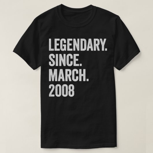 15 jaar Legendary sinds maart 2008 15e verjaardag1 T-shirt (Design voorkant)