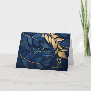 15 Jaar Medewerker Jubileum Blauw Botanische CUSTO Kaart