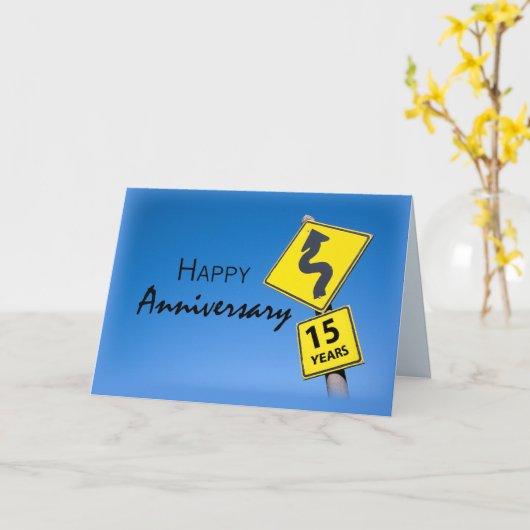 15 jaar Medewerker Jubileum Gefeliciteerd, teken Kaart (Gele Bloem)