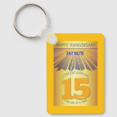 15 Jaar Nuchter Jubileum | Gouden Straal 12 Stappe Sleutelhanger (Voorkant)