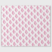 15 jaar oud 15 jaar oud 15 jaar roze kroon cadeaupapier (Vlak)