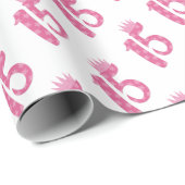 15 jaar oud 15 jaar oud 15 jaar roze kroon cadeaupapier (Rol Hoek)
