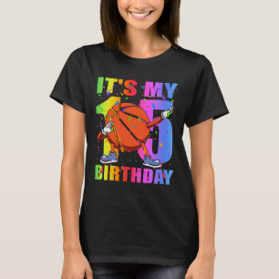 15 Jaar Oud 15e Basketbal Verjaardagsfeest Thema B T-shirt
