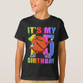 15 Jaar Oud 15e Basketbal Verjaardagsfeest Thema B T-shirt (Voorkant)