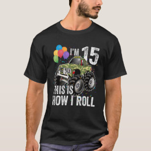 15 Jaar Oud 15e Verjaardag Jongen Monster Truck T-shirt