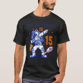 15 jaar oud Astronaut Space Planet 15e verjaardag  T-shirt (Voorkant)