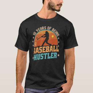 15 Jaar Oud Baseball Rookie Speler 15e Verjaardag  T-shirt