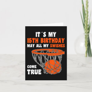 15 Jaar Oud Gelukkig 15e Verjaardag Basketbal 15e Kaart