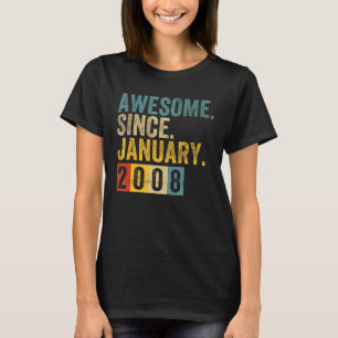 15 jaar oud Geweldige sinds januari 2008 15e geboo T-shirt
