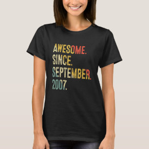 15 jaar oud Geweldige sinds september 2007 15e str T-shirt