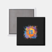 15 jaar oud Kinder 15e verjaardag basketbal Kinder Magneet (Voorkant / Achterkant)