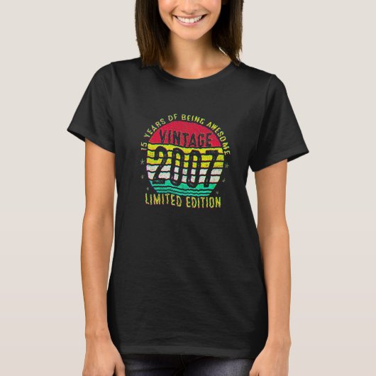 15 jaar oud Oud 2003 15e verjaardag T-shirt (Voorkant)