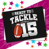 15 Jaar Oud Tackle Football Party 15e Verjaardag Briefkaart