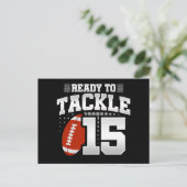 15 Jaar Oud Tackle Football Party 15e Verjaardag Briefkaart (Staand voorkant)