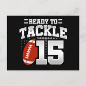 15 Jaar Oud Tackle Football Party 15e Verjaardag Briefkaart (Voorkant)