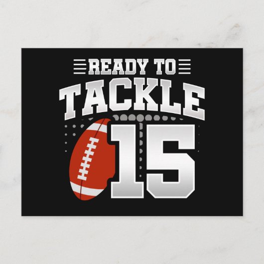 15 Jaar Oud Tackle Football Party 15e Verjaardag Briefkaart (Voorkant)