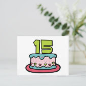 15 jaar oude Birthday Cake Briefkaart (Staand voorkant)