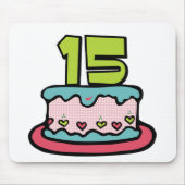 15 jaar oude Birthday Cake Muismat (Voorkant)