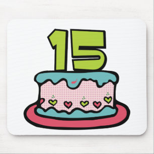 15 jaar oude Birthday Cake Muismat
