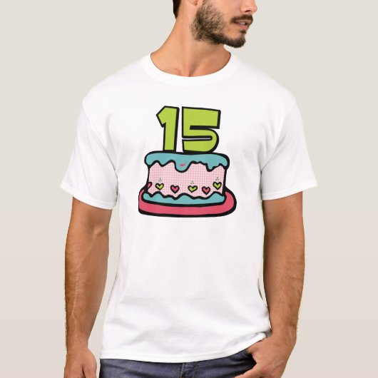 15 jaar oude Birthday Cake T-shirt (Voorkant)