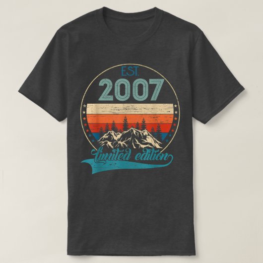 15 jaar oude bruidjes EST 2007 grens T-shirt (Design voorkant)