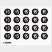 15 jaar oude cadeautjes nummer 15 honkbal 15th Bir Ronde Sticker (Vel)