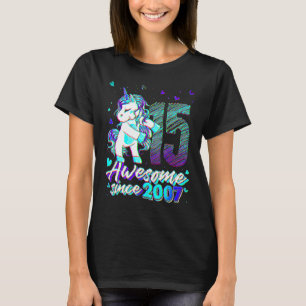 15 Jaar Oude Eenhoorn Flost 15e Verjaardag Unico T-shirt